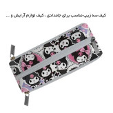 جامدادی سه زیپ چرم مصنوعی کرومی