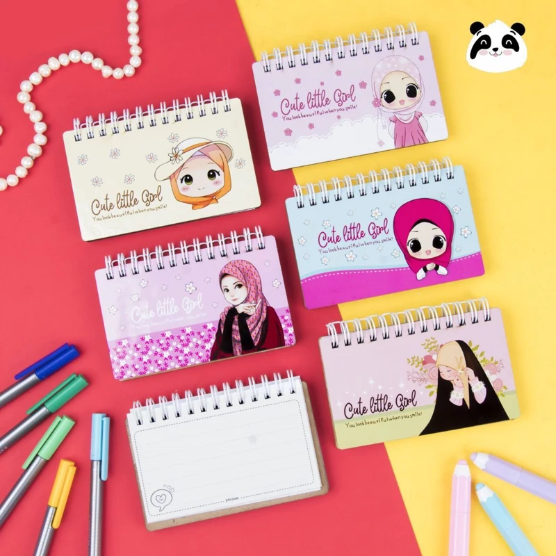 دفترچه سیمی طرح حجاب جلد چوبی تقریبا پنجاه برگ | 💖محنا شاپ💖